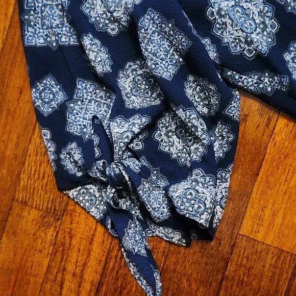 Michael Kors Womens Blue Tunic Style Short Sleeve Top - Picture 2 of 6